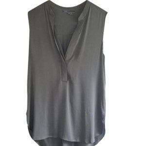 Vince Grey Sleeveless Silk Top